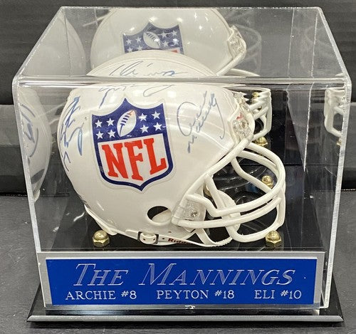 Eli Archie Peyton Manning Signed Riddell NFL Mini Helmet 3 Autograph Steiner COA