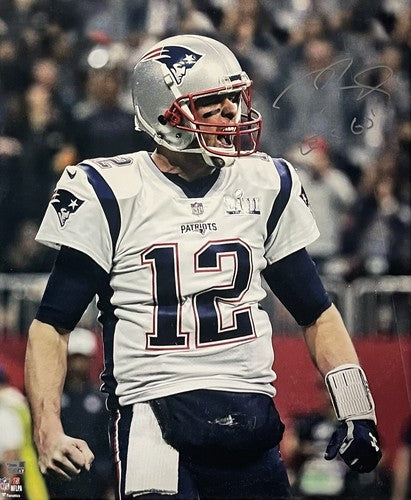 Tom Brady Patriots Signed 20x24 Photo Framed Super Bowl Let’s Go Auto Fanatics