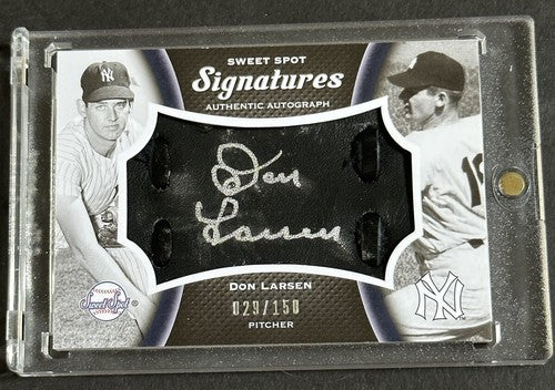 2008 UD Sweet Spot Signatures Don Larsen Signed Pg 1956 Ws Mint Auto Glove /150