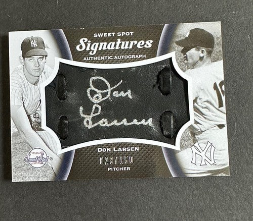 2008 UD Sweet Spot Signatures Don Larsen Signed Pg 1956 Ws Mint Auto Glove /150