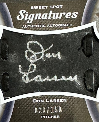 2008 UD Sweet Spot Signatures Don Larsen Signed Pg 1956 Ws Mint Auto Glove /150