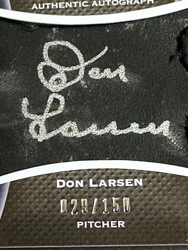 2008 UD Sweet Spot Signatures Don Larsen Signed Pg 1956 Ws Mint Auto Glove /150