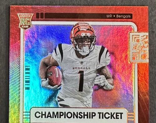 Ja’Marr Chase Signed 2021 Panini Contenders On Card Autograph /49 Rookie Bengals