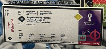 Lionel Messi Framed 3D Photo Facsimile Auto Argentina 2022 World Cup Rep Ticket