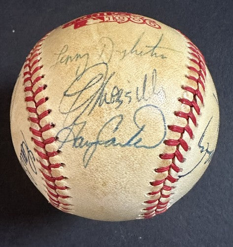 1986 Ny Mets Team Signed Official World Series Baseball Gary Carter 11 Auto Psa