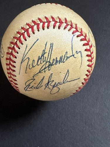 1986 Ny Mets Team Signed Official World Series Baseball Gary Carter 11 Auto Psa