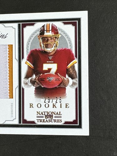 Dwayne Haskins 2019 National Treasures Patch RPA On Card Mint Auto /25 Redskins