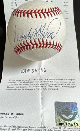 Frank Robinson Signed Official A.L Baseball Upper Deck Bold Auto UDA Coa Hof