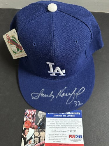 Sandy Koufax Signed Dodgers Game Model Baseball Hat Gem Mint #32 Auto Psa Hof