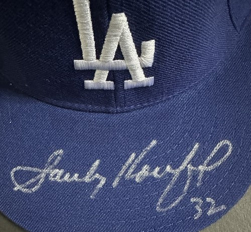 Sandy Koufax Signed Dodgers Game Model Baseball Hat Gem Mint #32 Auto Psa Hof