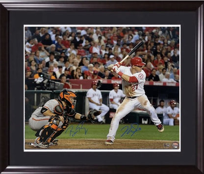 Mike Trout & Buster Posey Signed 16x20 Framed Photo Auto Angels Giants MLB COA