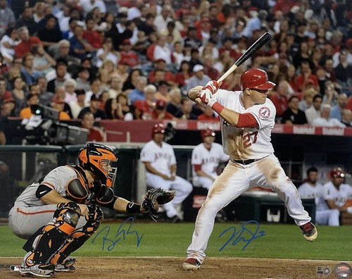 Mike Trout & Buster Posey Signed 16x20 Framed Photo Auto Angels Giants MLB COA