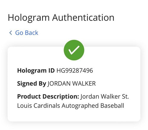Jordan Walker Signed Official MLB Baseball Cardinals Rookie Auto Fanatics MLB