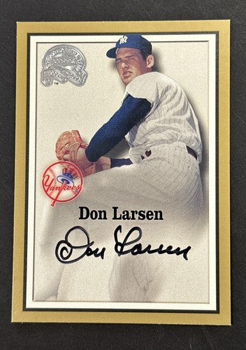Don Larsen Signed 2000 Fleer Greats Of The Game On Card Gem Mint Auto Yankees Pg