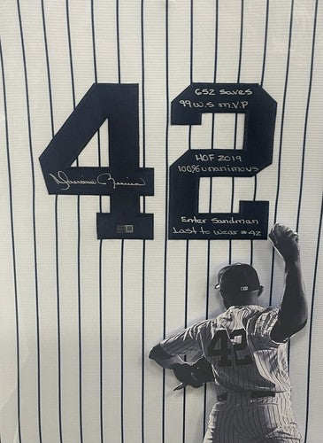 Mariano Rivera Yankees Signed 6 Stat 3D Framed Jersey HOF 2019 Auto Steiner COA