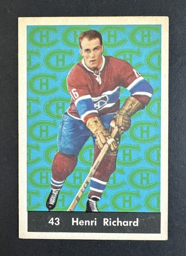 1961-62 Parkhurst Set-Break # 43 Henri Richard EX Centered Unscratched