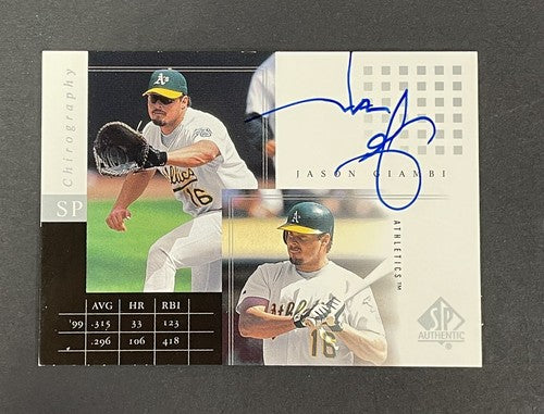 Jason Giambi Signed 2000 SP Authentic Chirography MVP Mint Auto Athletics