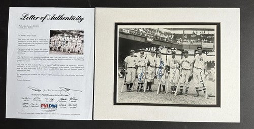 1937 All-Star game Team Signed photo Joe DiMaggio Hank Greenberg 5 Auto Psa Coa