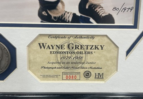 Wayne Gretzky 8x10 Framed Photo Highland Mint Career Silver Coin LE Oilers HoF