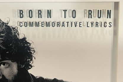 Bruce Springsteen Born To Run 3D Photo Framed Lyrics Facsimile Autograph