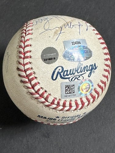 Yankees Signed Game Used Baseball Alex Rodriguez 25 Grand Slam Derek Jeter Mlb