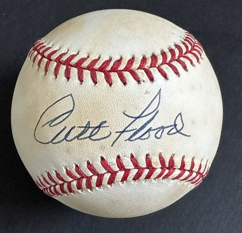 Curt Flood St Louis Cardinals Signed Official N.L Baseball RARE AUTO Psa COA