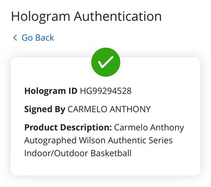 Carmelo Anthony Signed Wilson Authentic I/O Ball Knicks Stay Melo Auto Fanatics