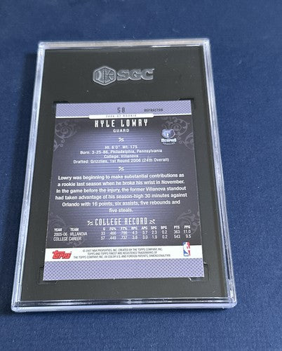 2006 Topps Finest #58 Kyle Lowry RC Refractor Sgc 9.5 GEM MINT Rookie