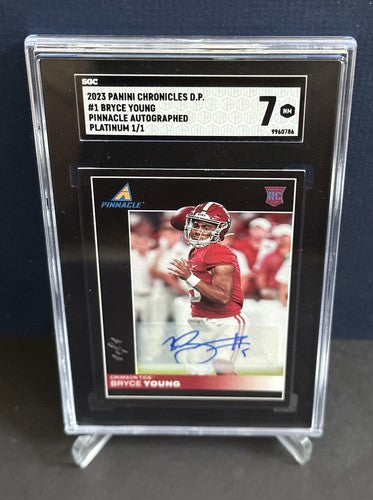 2023 Panini Chronicles Draft Picks Bryce Young Pinnacle Rookie 1/1 Auto SGC 7 Rc
