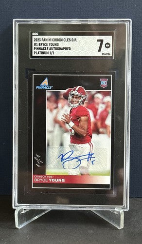 2023 Panini Chronicles Draft Picks Bryce Young Pinnacle Rookie 1/1 Auto SGC 7 Rc