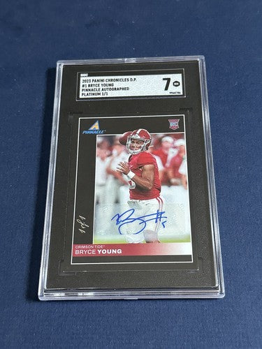 2023 Panini Chronicles Draft Picks Bryce Young Pinnacle Rookie 1/1 Auto SGC 7 Rc