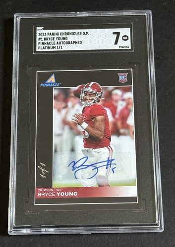 2023 Panini Chronicles Draft Picks Bryce Young Pinnacle Rookie 1/1 Auto SGC 7 Rc