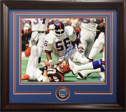Lawrence Taylor Signed 11x14 Framed Sack Photo Giants Hof Autograph Steiner