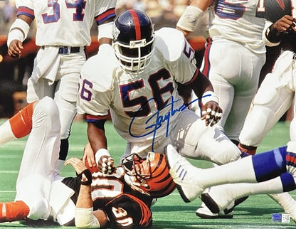 Lawrence Taylor Signed 11x14 Framed Sack Photo Giants Hof Autograph Steiner