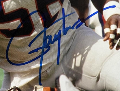 Lawrence Taylor Signed 11x14 Framed Sack Photo Giants Hof Autograph Steiner