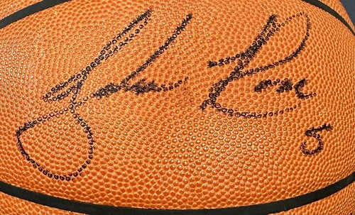 Jalen Rose Signed NBA Spalding Game Leather Basketball Auto Fab 5 Michigan COA