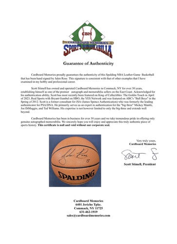 Jalen Rose Signed NBA Spalding Game Leather Basketball Auto Fab 5 Michigan COA