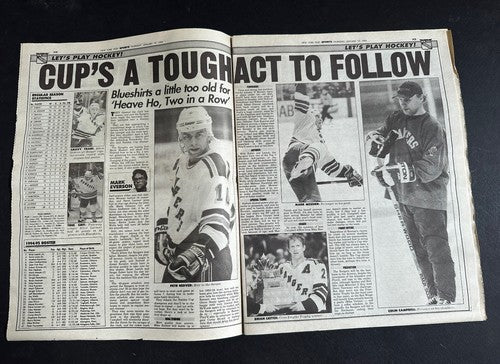 New York Post January 19 1995 28 Page Special insert Rangers Stanley Cup Banner