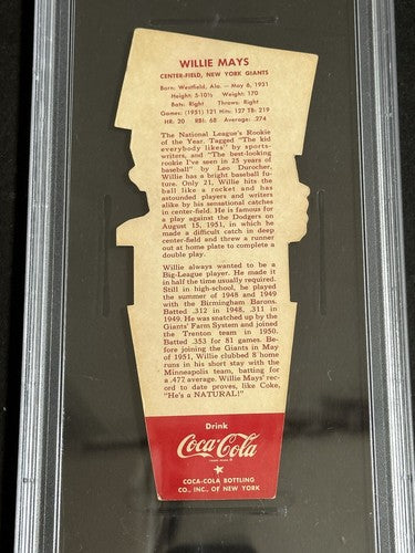 1952 Coca-Cola COKE Playing Tips Willie Mays Rookie PSA 3.5 Nicer RARE Low Pop