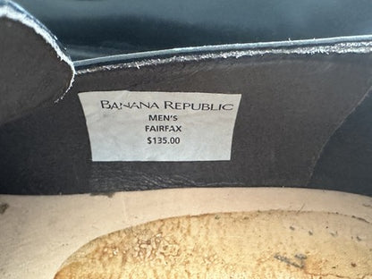 Banana Republic Size 7 1/2 Black Leather Fairfax Shoes Made Italy New Read
