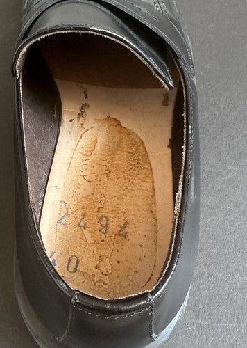 Banana Republic Size 7 1/2 Black Leather Fairfax Shoes Made Italy New Read
