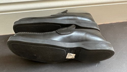 Banana Republic Size 7 1/2 Black Leather Fairfax Shoes Made Italy New Read