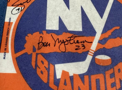 1984 NY Islanders Team Signed Pennant Mike Bossy Al Arbour Auto Frozen Pond Coa