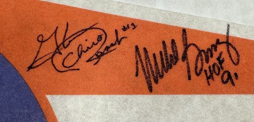 1984 NY Islanders Team Signed Pennant Mike Bossy Al Arbour Auto Frozen Pond Coa