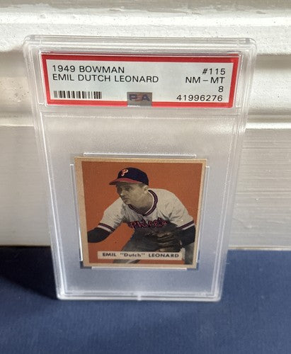 1949 Bowman #115 Emil Dutch Leonard PSA 8 Mint Beauty High End Rare
