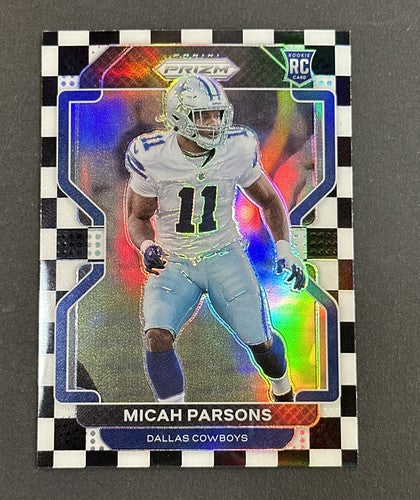 2021 Panini Prizm Micah Parsons RC Black & White Checkerboard 382 Cowboys Rookie
