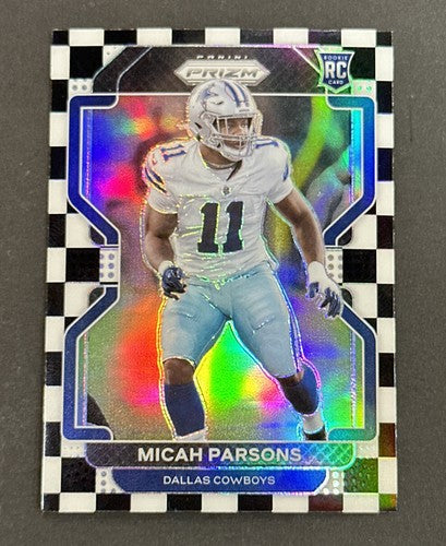 2021 Panini Prizm Micah Parsons RC Black & White Checkerboard 382 Cowboys Rookie
