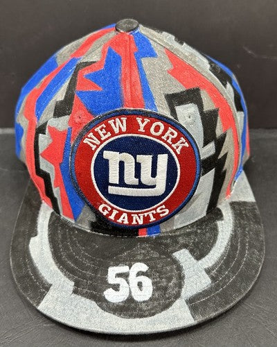 NY Giants Hand Painted Snapback Hat Artwork #56 Lawrence Taylor Signed By Artist