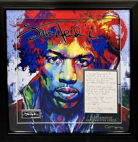Jimi Hendrix Framed 3D Photo Commemorative Lyrics Facsimile Autograph