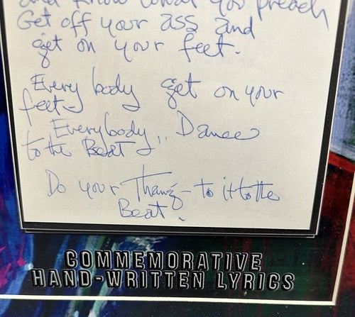 Jimi Hendrix Framed 3D Photo Commemorative Lyrics Facsimile Autograph